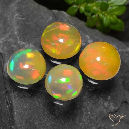 Gemme di Opale Multicolore naturale da 3.04 ct, Rotondo, Trasparente