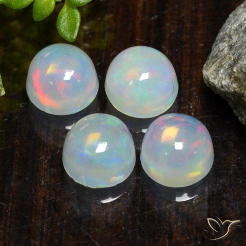1.81ctw Naturale Multicolore Opale, Rotondo, Trasparente