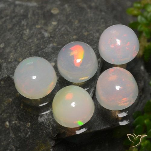 2.04ctw Naturale Multicolore Opale, Rotondo, Traslucido