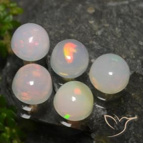 Gemme di Opale Multicolore naturale da 2.04 ct, Rotondo, Traslucido