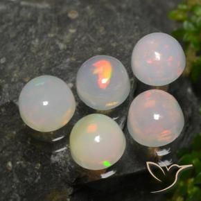 Gemme di Opale Multicolore naturale da 2.04 ct, Rotondo, Traslucido