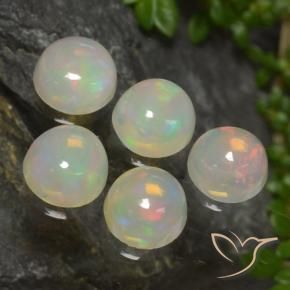 Gemme di Opale Multicolore naturale da 1.92 ct, Rotondo, Traslucido