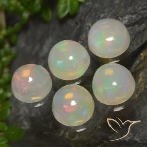 Gemme di Opale Multicolore naturale da 1.92 ct, Rotondo, Traslucido
