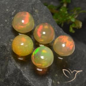 Gemme di Opale Multicolore naturale da 1.96 ct, Rotondo, Trasparente