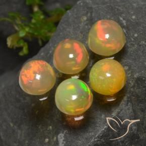 Gemme di Opale Multicolore naturale da 1.96 ct, Rotondo, Trasparente