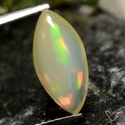 1.84ct Naturale Multicolore Opale, Taglio marquise, Trasparente