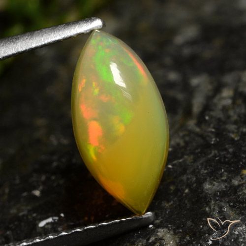 1.29ct Naturale Multicolore Opale, Taglio marquise, Traslucido