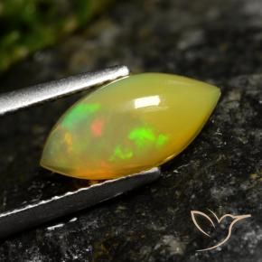 Opale Multicolore naturale da 1.29 ct, Taglio marquise, Traslucido