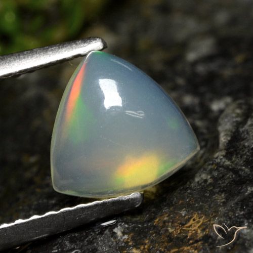 1.00ct Naturale Multicolore Opale, Taglio trillion, Trasparente