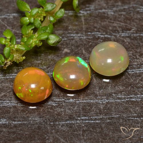 1.34ctw Naturale Multicolore Opale, Rotondo, Traslucido