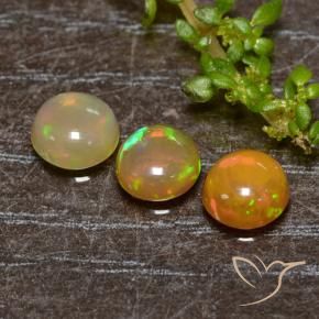 Gemme di Opale Multicolore naturale da 1.34 ct, Rotondo, Traslucido