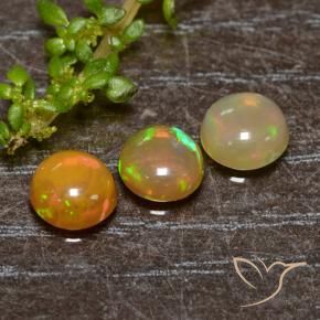 Gemme di Opale Multicolore naturale da 1.34 ct, Rotondo, Traslucido