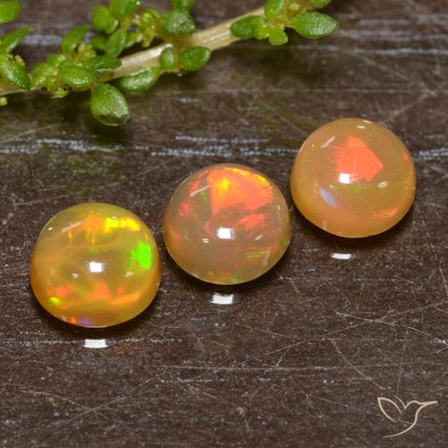 1.93ctw Naturale Multicolore Opale, Rotondo, Traslucido