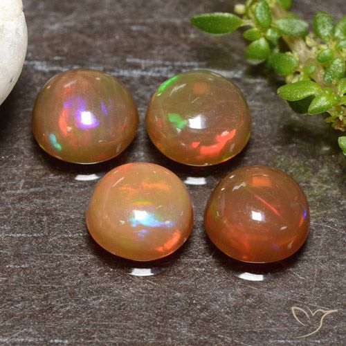 1.95ctw Naturale Multicolore Opale, Rotondo, Traslucido