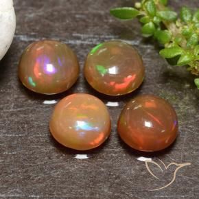 Gemme di Opale Multicolore naturale da 1.95 ct, Rotondo, Traslucido