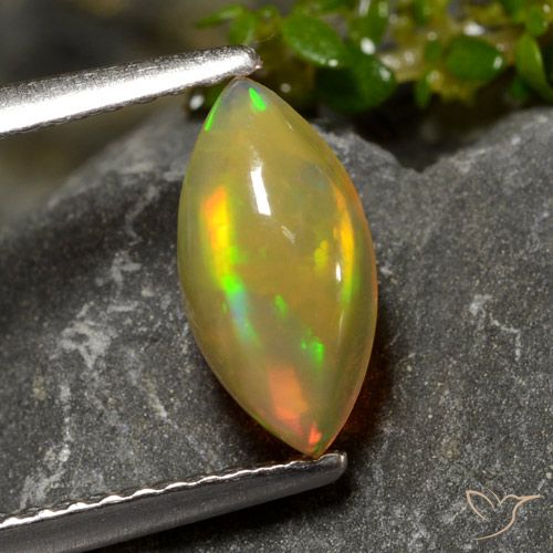 0.72ct Naturale Multicolore Opale, Taglio marquise, Trasparente