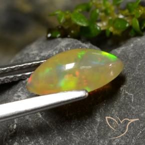 Opale Multicolore naturale da 0.72 ct, Taglio marquise, Trasparente