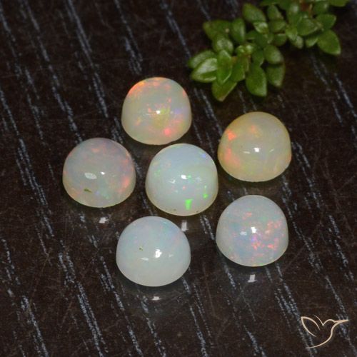 2.44ctw Naturale Multicolore Opale, Rotondo, Trasparente