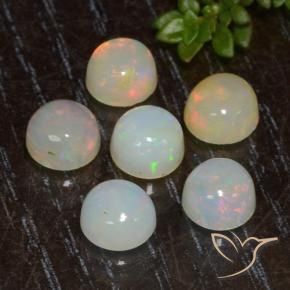 Gemme di Opale Multicolore naturale da 2.44 ct, Rotondo, Trasparente