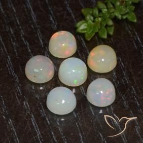 Gemme di Opale Multicolore naturale da 2.44 ct, Rotondo, Trasparente