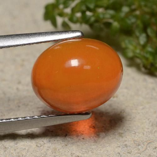 Opale Arancia Fuoco naturale da 2.16 ct, Ovale, Traslucido