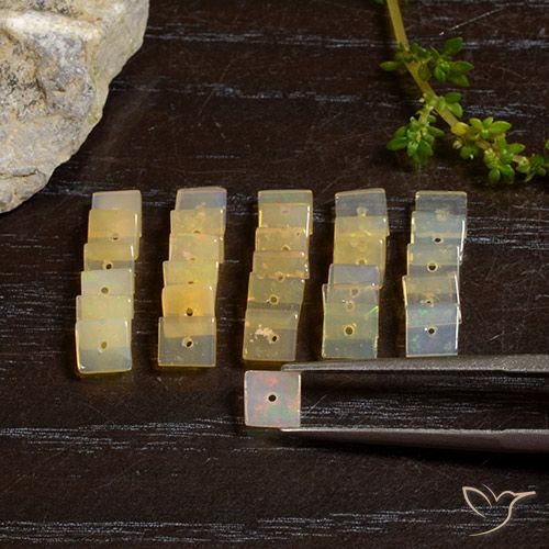 Gemme di Opale Multicolore naturale da 5.85 ct, Quadrato, Traslucido