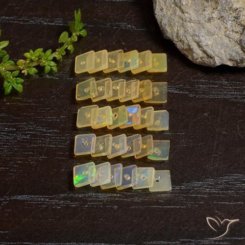 Gemme di Opale Multicolore naturale da 3.10 ct, Quadrato, Traslucido