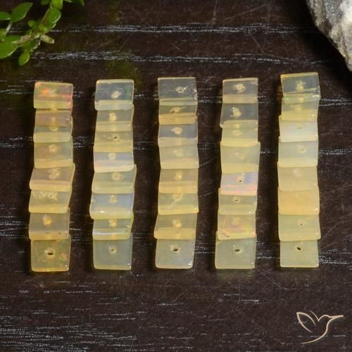 5.15ctw Naturale Multicolore Opale, Quadrato, Trasparente