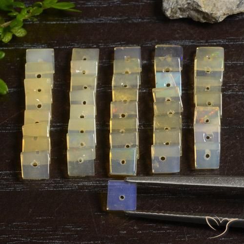 Gemme di Opale Multicolore naturale da 5.59 ct, Quadrato, Trasparente