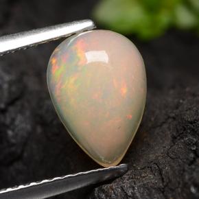 Opale Multicolore Bianco naturale da 1.38 ct, Forma a pera, Traslucido