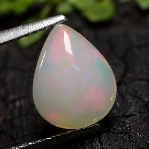 Opale Multicolore Bianco naturale da 1.80 ct, Forma a pera, Traslucido