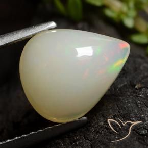 Opale Multicolore naturale da 3.04 ct, Forma a pera, Traslucido