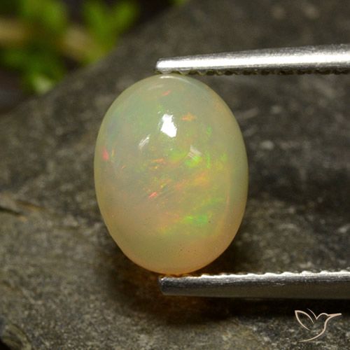 1.42ct Naturale Multicolore Opale, Ovale, Traslucido