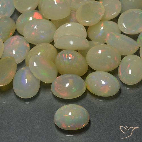 1.26ct Naturale Multicolore Opale, Ovale, Traslucido