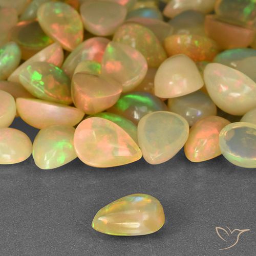 0.45ct Naturale Multicolore Opale, Forma a pera, Trasparente