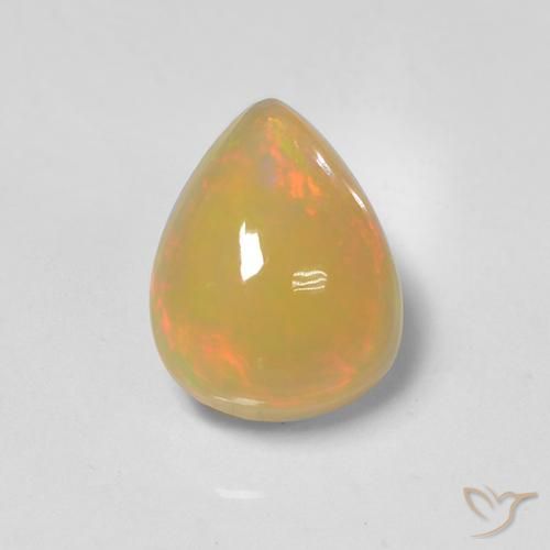 1.37ct Naturale Multicolore Opale, Forma a pera, Traslucido