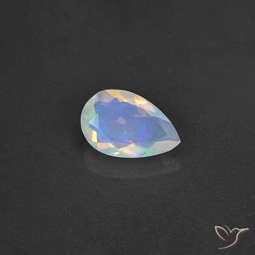 1.53ct Naturale Multicolore Opale, Forma a pera, Trasparente