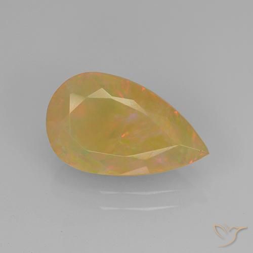 1.67ct Naturale Multicolore Opale, Forma a pera, Traslucido