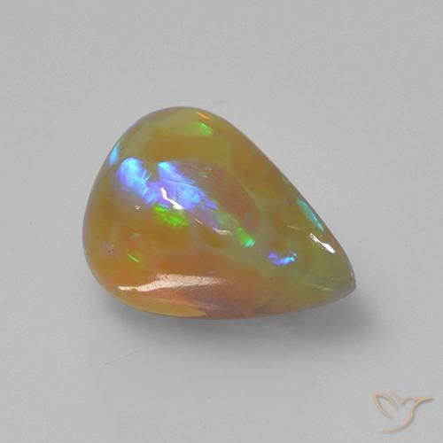 Opale Multicolore naturale da 2.74 ct, Forma a pera, Traslucido