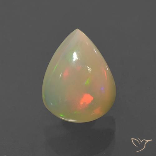 1.76ct Naturale Multicolore Opale, Forma a pera, Traslucido