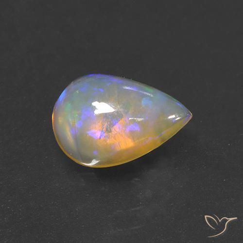 Opale Multicolore naturale da 1.36 ct, Forma a pera, Trasparente