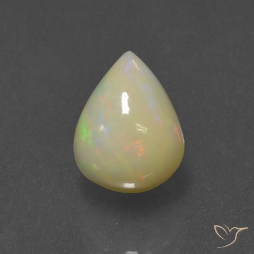 1.70ct Naturale Multicolore Opale, Forma a pera, Traslucido