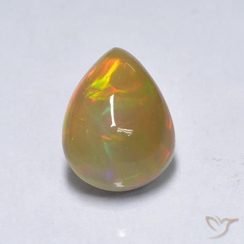 1.55ct Naturale Multicolore Opale, Forma a pera, Traslucido