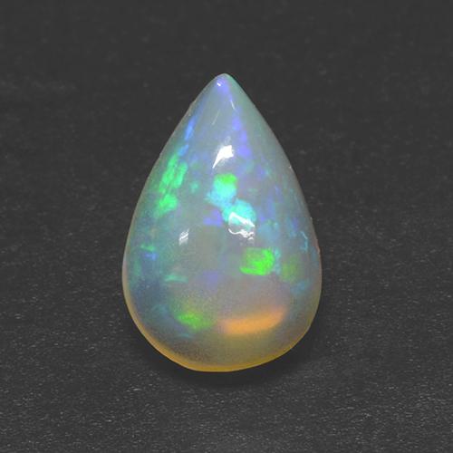 Opale multicolore naturale da 1,88 ct, taglio a pera, trasparente