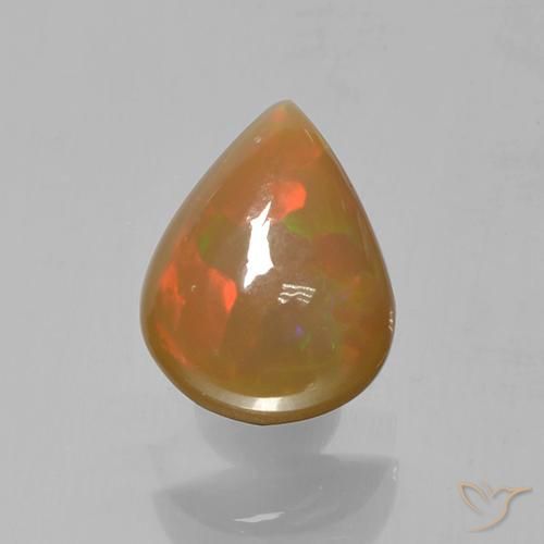 1.36ct Naturale Multicolore Opale, Forma a pera, Traslucido