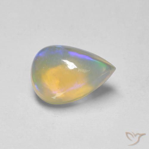 Opale Multicolore naturale da 1.60 ct, Forma a pera, Trasparente