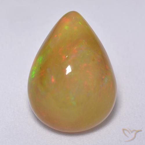 3.78ct Naturale Multicolore Opale, Forma a pera, Traslucido
