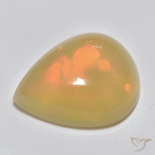 1.25ct Naturale Multicolore Opale, Forma a pera, Traslucido