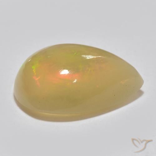 Opale Multicolore naturale da 1.25 ct, Forma a pera, Traslucido