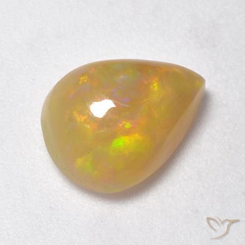 1.59ct Naturale Multicolore Opale, Forma a pera, Traslucido